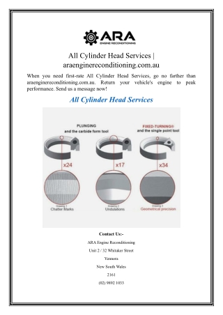 All Cylinder Head Services  araenginereconditioning.com.au
