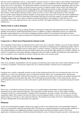 What valuable metal is best to consider for investment?