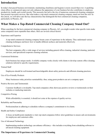 What Makes a Top-Rated Commercial Cleaning Company Stand Out?