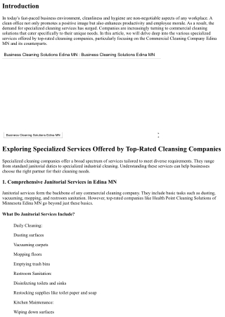 Exploring Specialized Services Offered by Top-Rated Cleansing Companies