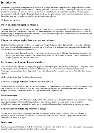 Le rôle du design dans l'emballage des spiritueux