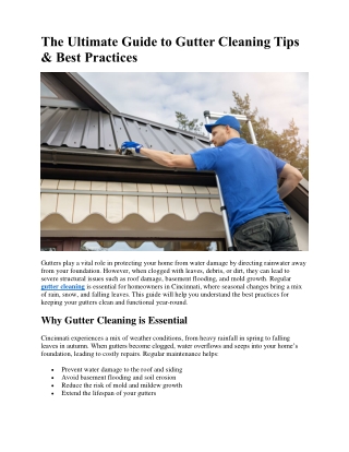 The Ultimate Guide to Gutter Cleaning Tips & Best Practices