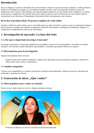 De la idea al producto final: El proceso completo de venta online