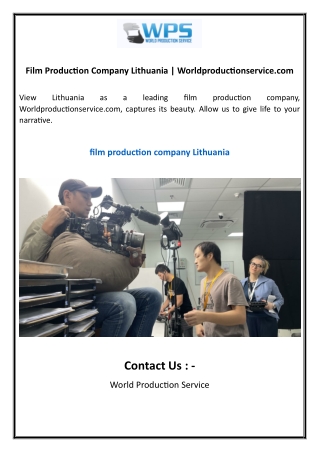 Film Production Company Lithuania  Worldproductionservice