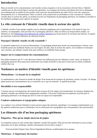 Le rôle croissant de l’identité visuelle dans le secteur des spirits