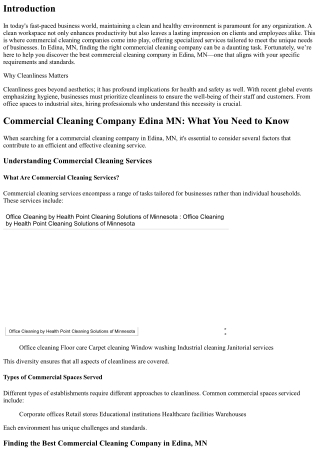 Discover the Best Commercial Cleaning Company in Edina, MN