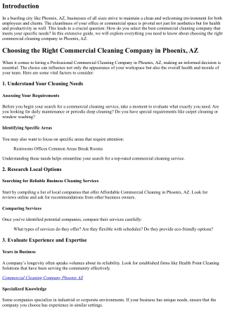 Choosing the Right Commercial Cleaning Company in Phoenix, AZ