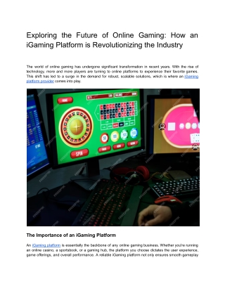 Exploring the Future of Online Gaming_ How an iGaming Platform is Revolutionizing the Industry