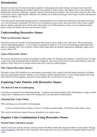 Exploring Color Palettes with Decorative Stones