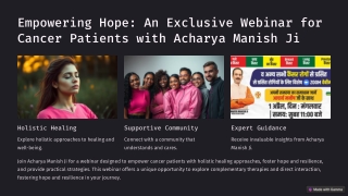 A Ray of Hope: Join Acharya Manish Ji’s Special Cancer Awareness Webinar