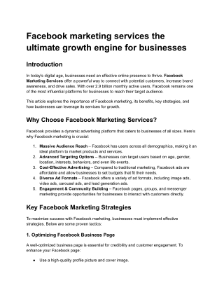Facebook Marketing Services - Ultrakey