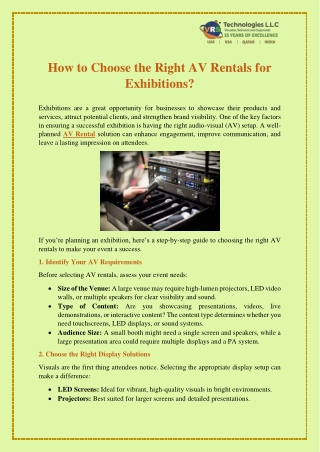How to Choose the Right AV Rentals for Exhibitions?