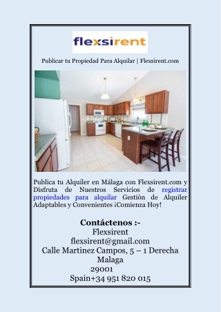Publicar tu Propiedad Para Alquilar | Flexsirent.com