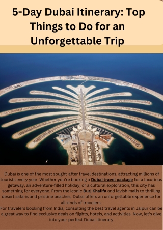5-Day Dubai Itinerary: Top Things to Do for an Unforgettable Trip