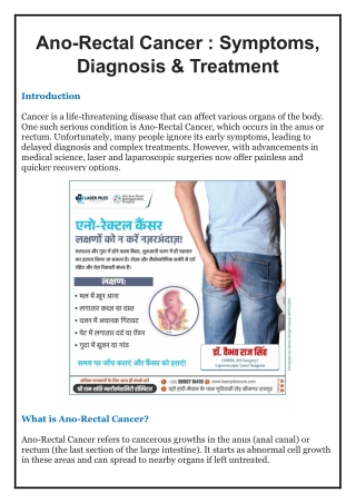 Ano-Rectal Cancer - Dr. Vaibhav Raj Singh