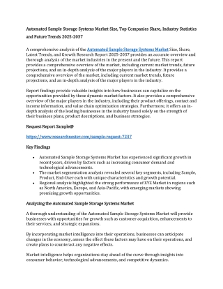 Automated Sample Storage Systems Market