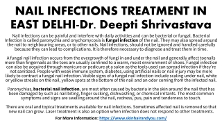 NAIL INFECTIONS TREATMENT IN EAST DELHI