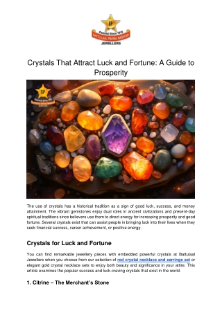 Crystals That Attract Luck and Fortune_ A Guide to Prosperity