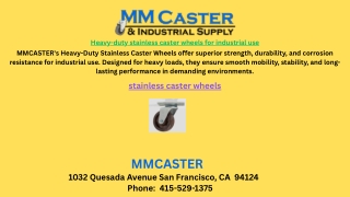 Heavy-duty stainless caster wheels for industrial use