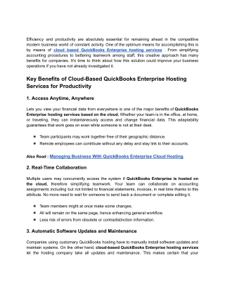 How Cloud-Based QuickBooks Enterprise Hosting Services Can Boost Your Team's Productivity_