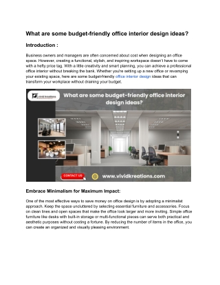 What are some budget-friendly office interior design ideas_