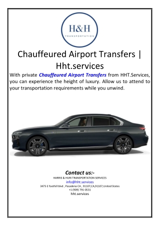 Chauffeured Airport Transfers | Hht.services