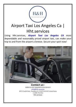 Airport Taxi Los Angeles Ca | Hht.services