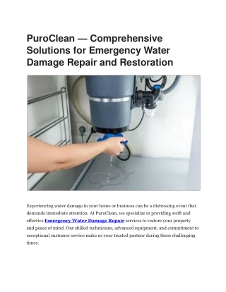 PuroClean - 24/7 Emergency Water Damage Repair & Restoration