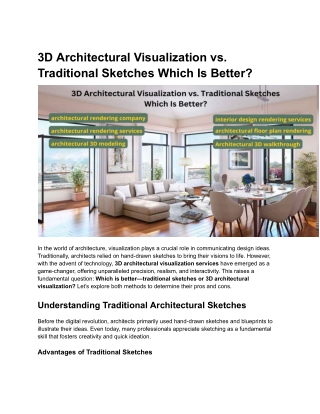 3D Architectural Visualization vs. Traditional Sketches_ Which Is Better_