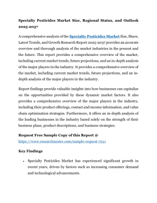 Specialty Pesticides Market