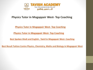 Physics Tutor in Mogappair West- Top Coaching