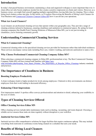 Discovering the Benefits of Hiring Local Cleaners for Your Business
