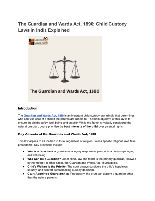 The Guardian and Wards Act, 1890