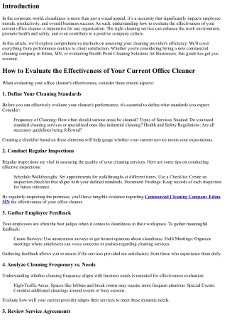 How to Evaluate the Effectiveness of Your Current Office Cleaner