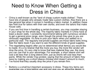 Need to Know When Getting a Dress in China