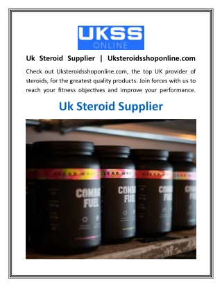 Uk Steroid Supplier  Uksteroidsshoponline.com