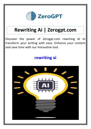 Rewriting Ai Zerogpt.com