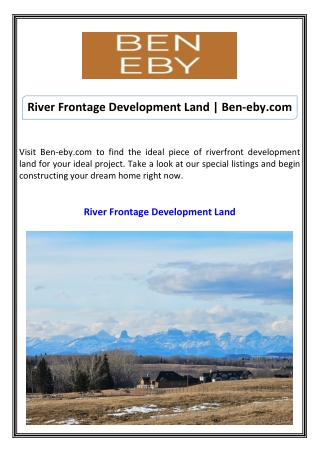 River Frontage Development Land Ben-eby.com