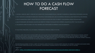 how to do a cash flow forecast