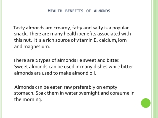 Benefits Of Consuming Almonds Every Day