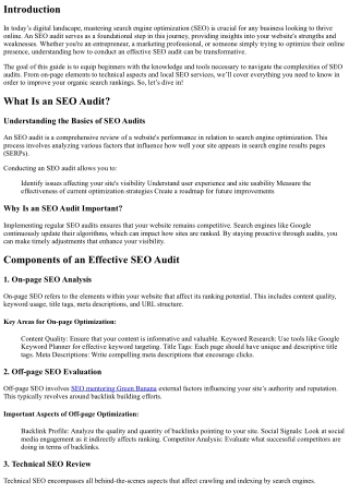 A Beginner’s Guide to Conducting an Effective SEO Audit