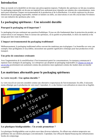 Packaging responsable : vers une industrie des spiritueux plus verte
