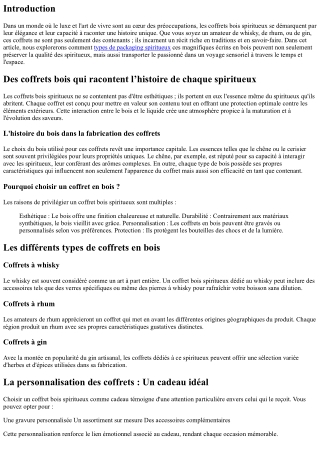 Des coffrets bois qui racontent l’histoire de chaque spiritueux