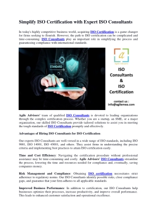 Simplify ISO Certification with Expert ISO Consultants