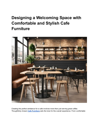 How to Arrange Cafe Furniture for Better Flow