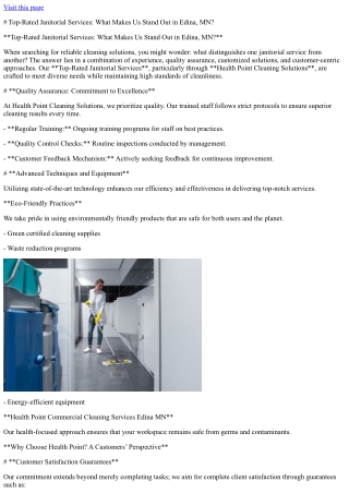Top-Rated Janitorial Services: What Makes Us Stand Out in Edina, MN?