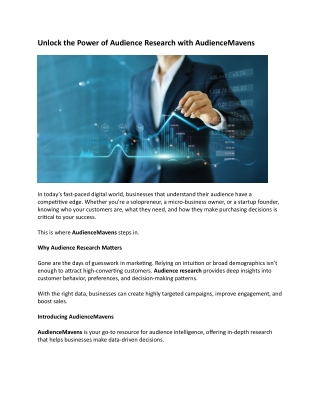 Unlock the Power of Audience Research with AudienceMavens