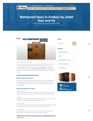 Waterproof Doors in Zirakpur By Jindal Door And Ply