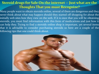 Steroid drugs for Sale On the internet -- Just what are the