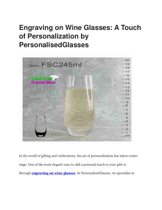 Personalised Glasses - Custom Engraving on Wine Glasses & More